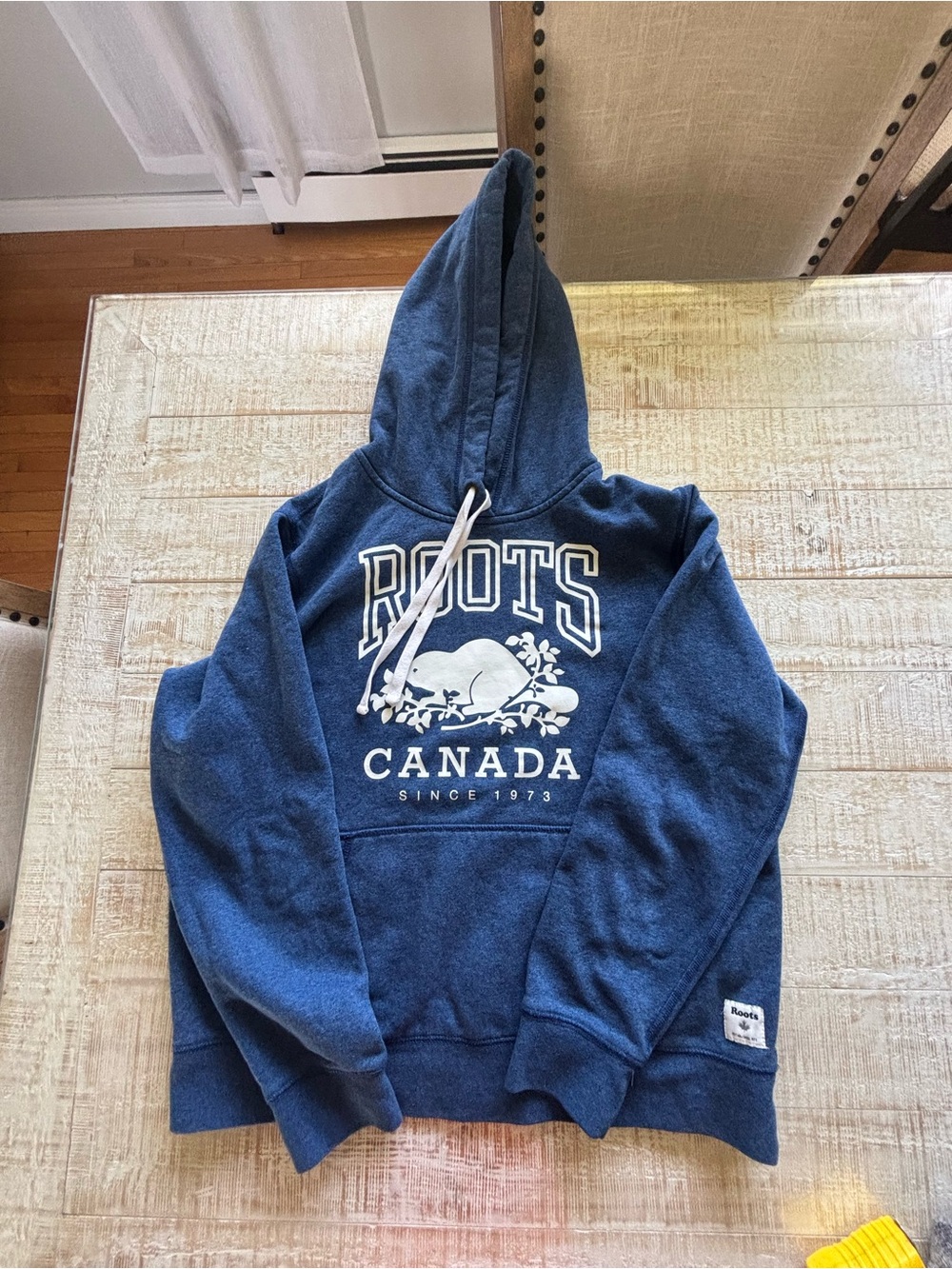 Roots Blue Crewneck Sweatshirt with Logo Patch
